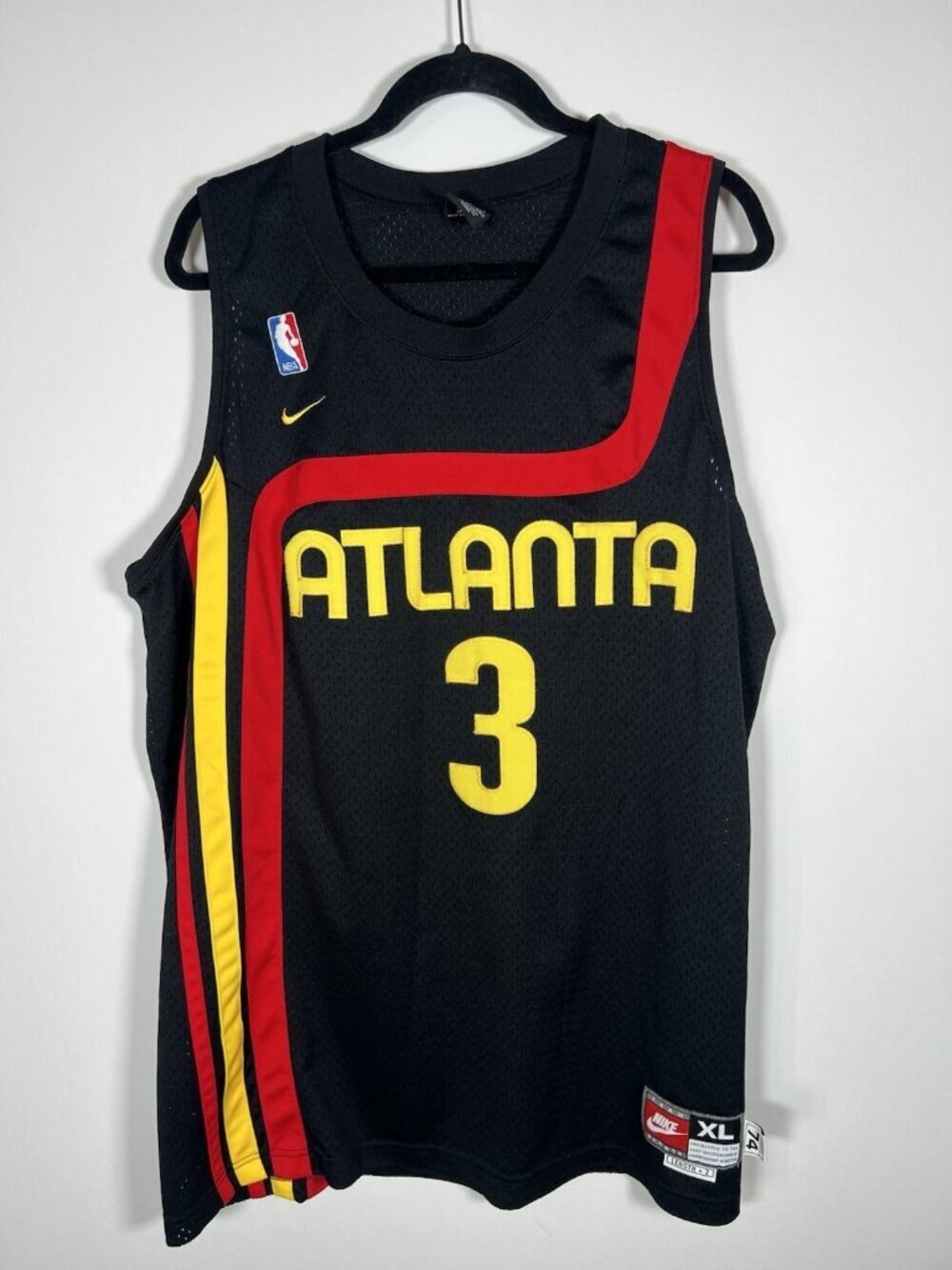 Vintage Y2K Nike Atlanta Hawks Shareef #3 black basketball jersey 74 retro XL